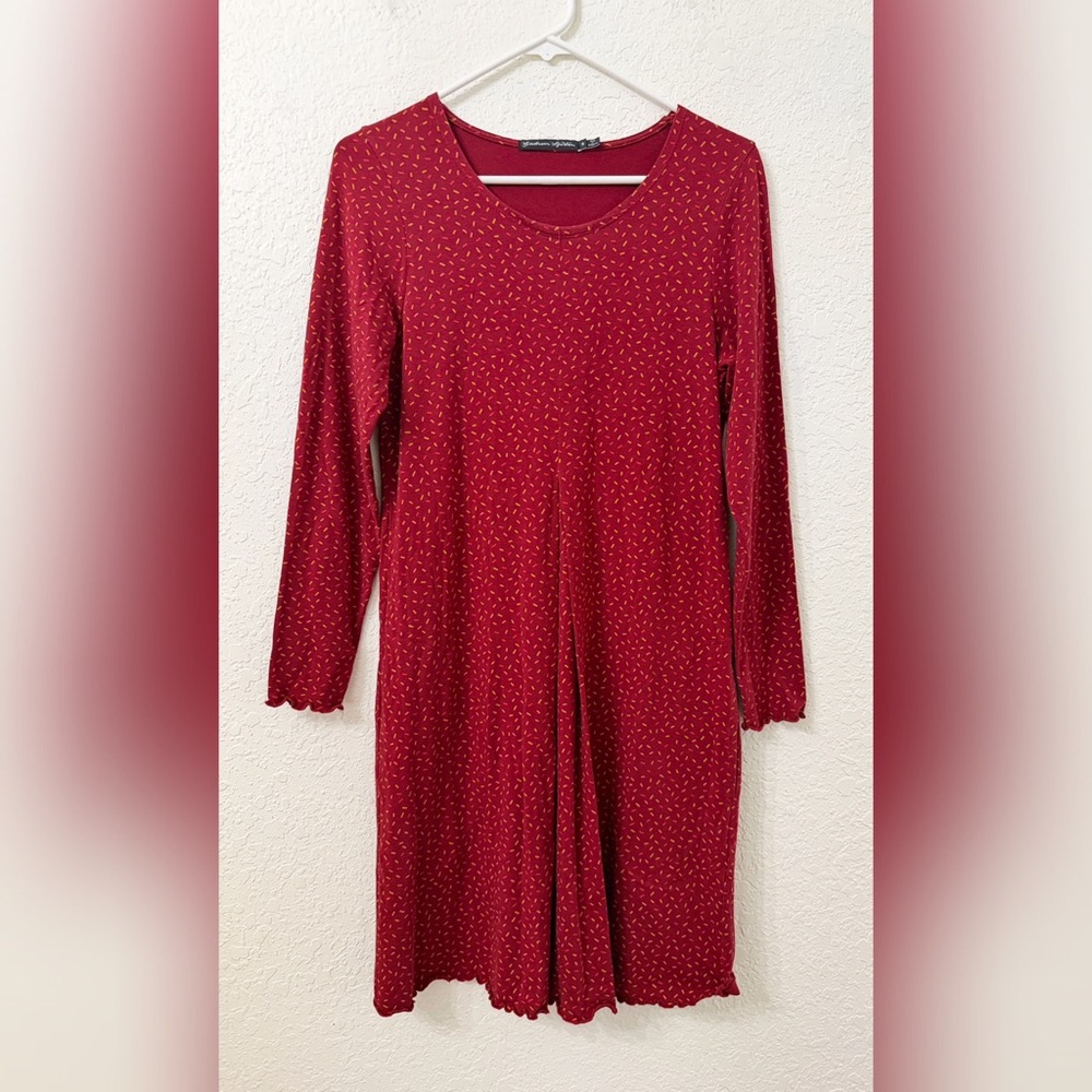 Gudrun Sjoden Boho Long Sleeve Red Printed Dress - S